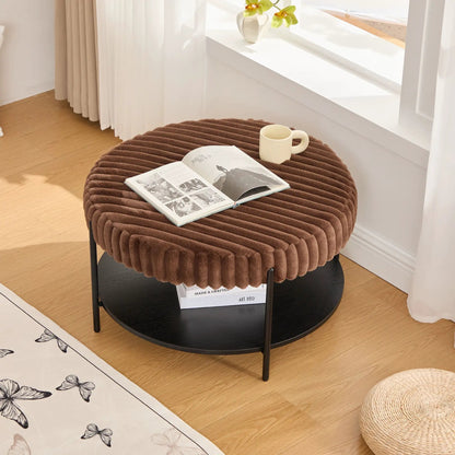 Modern Upholstered Round Ottoman Coffee Table