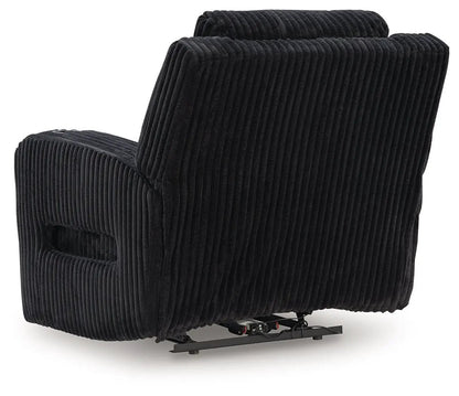 Forest Lake recliner with adjustable headrest in black corduroy fabric by Unique Piece Furniture on Tampa Home & Garden Store