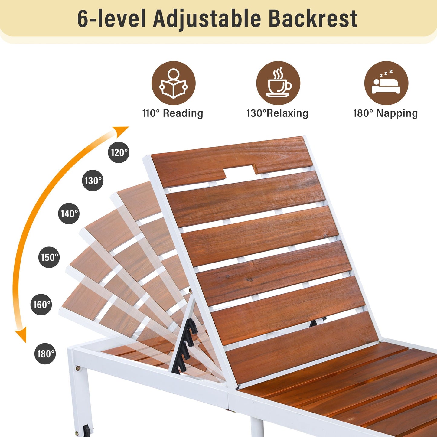 Outdoor Chaise Pool Chair For Reading And Sunbath