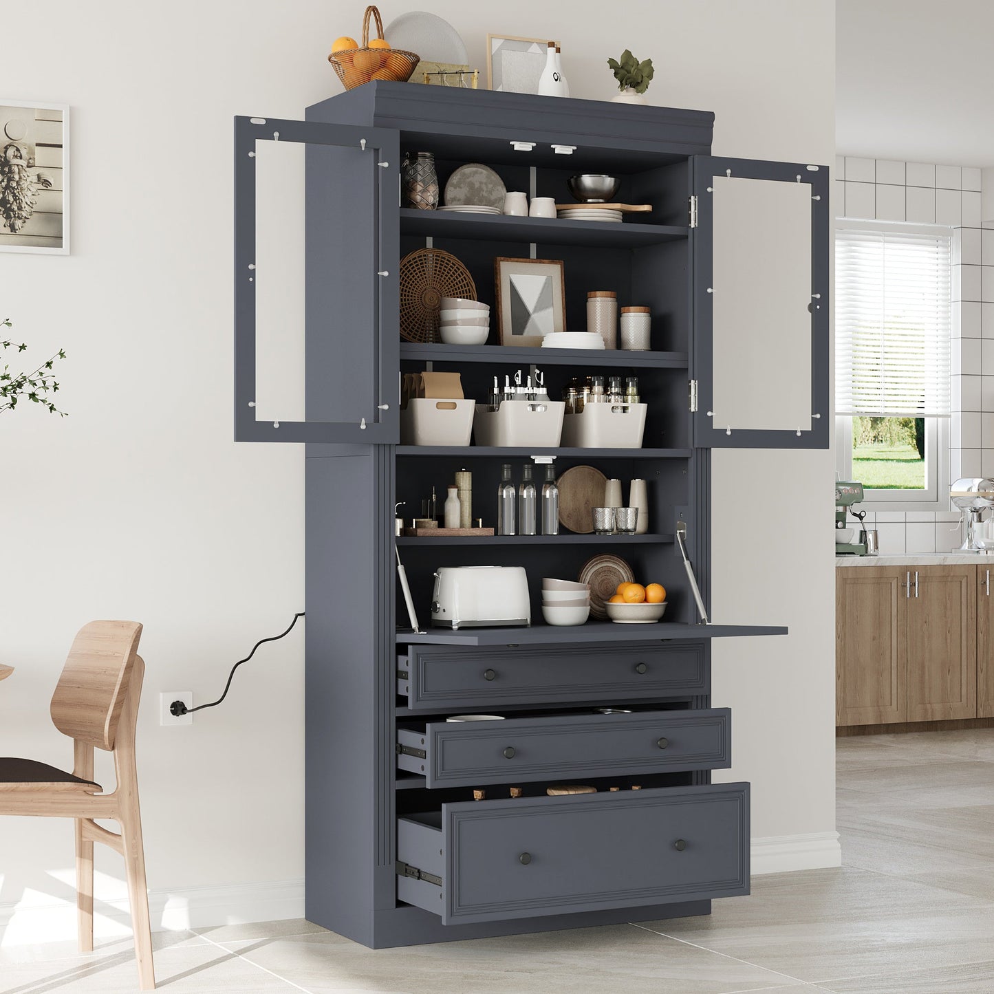 Topmax Freestanding Kitchen Pantry Cabinet