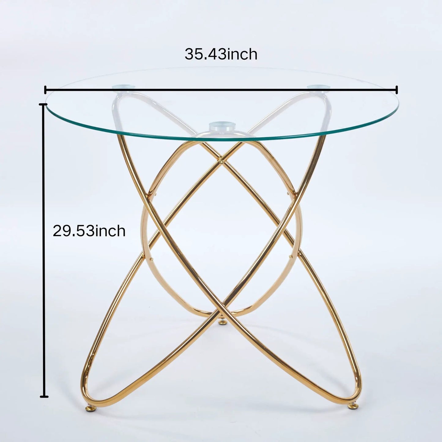 Metal Leg Dining Table with Tempered Glass Top