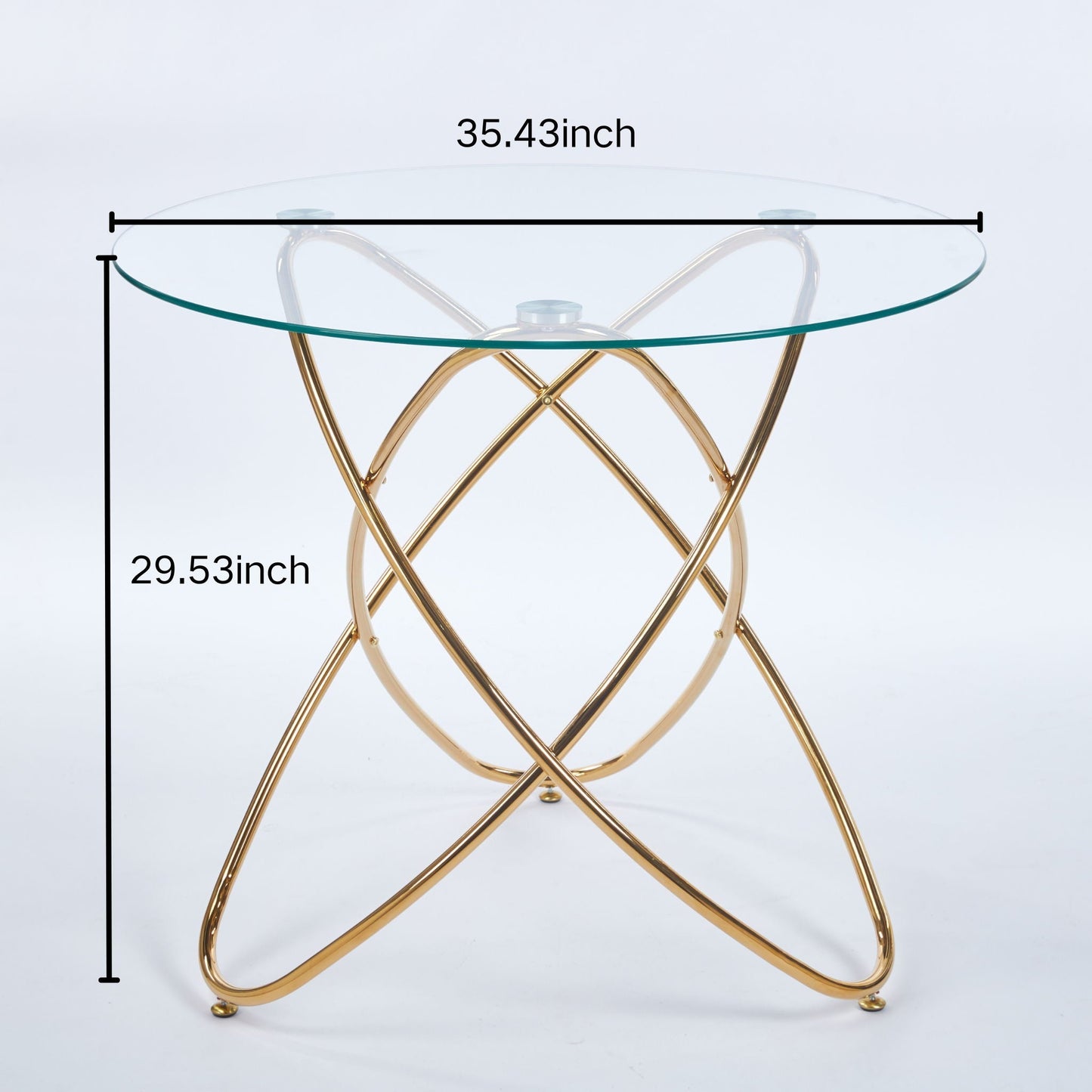 Metal Leg Dining Table With Tempered Glass Top by HouseOfZazla, glass top with gold legs on Tampa Home & Garden Store