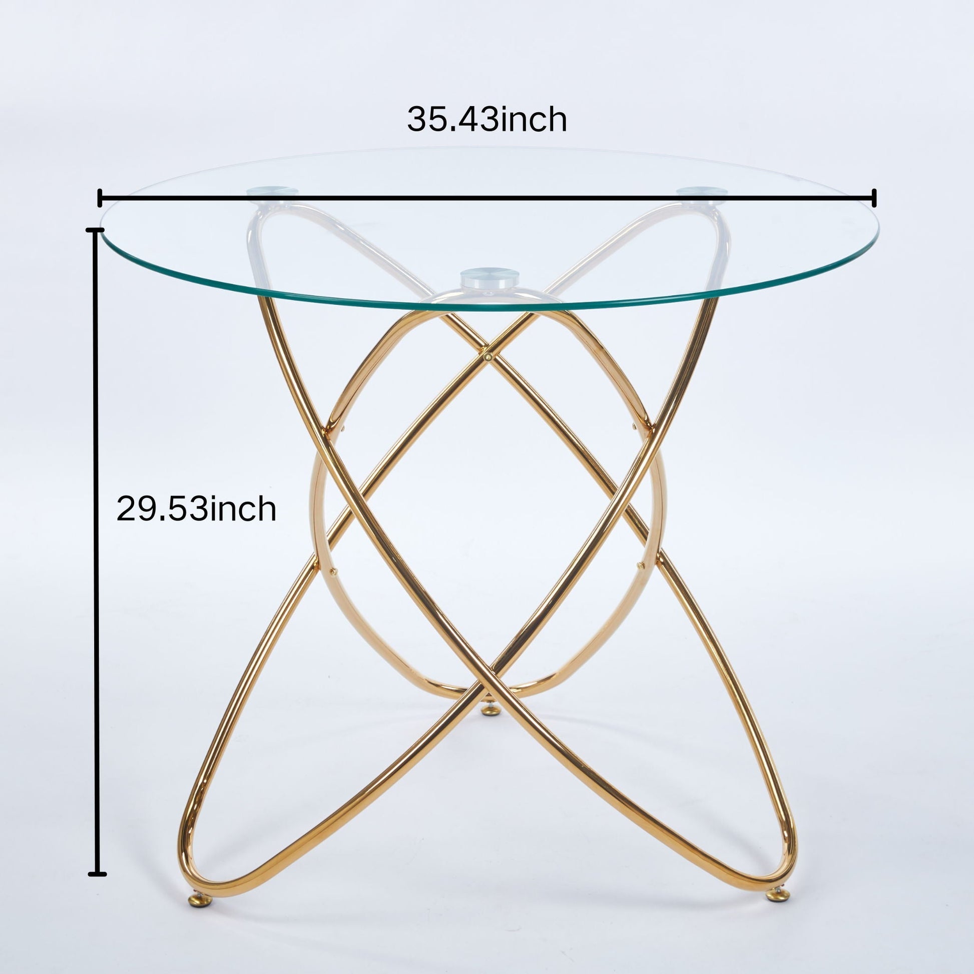 Metal Leg Dining Table With Tempered Glass Top by HouseOfZazla, glass top with gold legs on Tampa Home & Garden Store