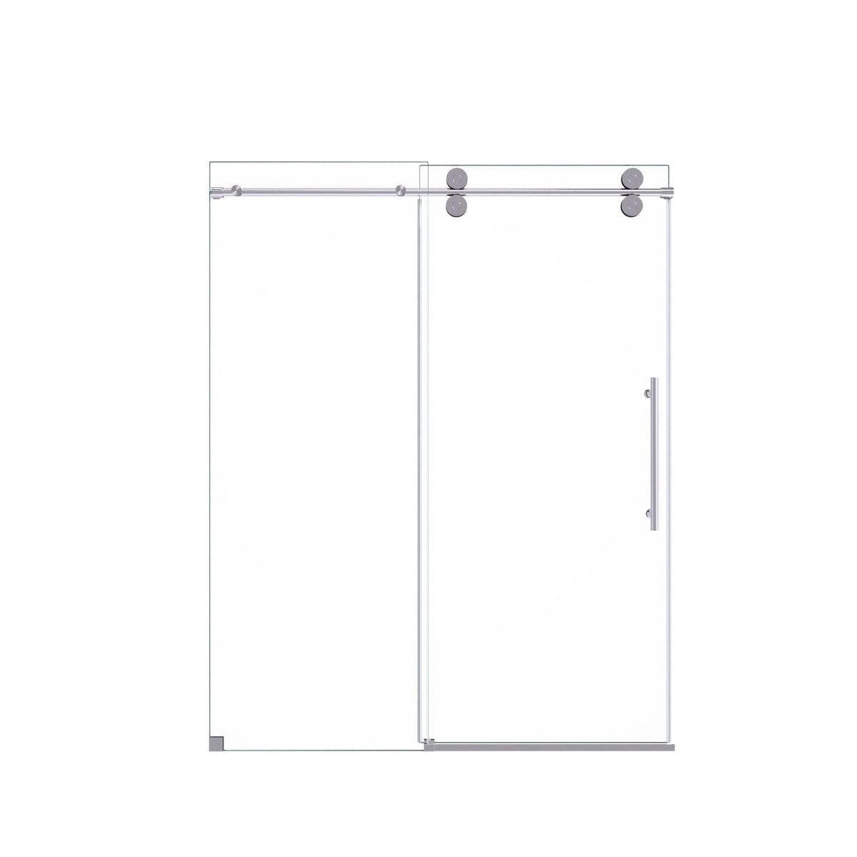 Clear tempered frameless sliding shower door by HouseOfZazla with chrome rollers, two-panel setup on Tampa Home & Garden Store