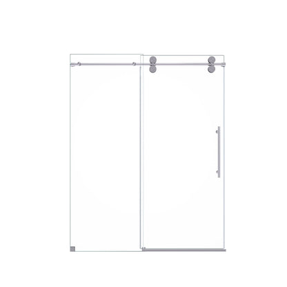 Clear tempered frameless sliding shower door by HouseOfZazla with chrome rollers, two-panel setup on Tampa Home & Garden Store