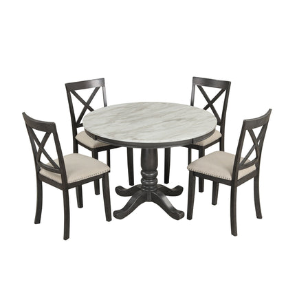 Elegant 5 Pieces Dining Table and 4 Chairs Set