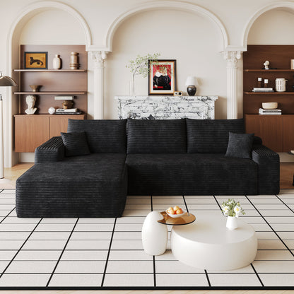 107in Cloud Sectional Sofa with L-Shape Chaise in charcoal fabric by HouseOfZazla Sofas on Tampa Home & Garden Store