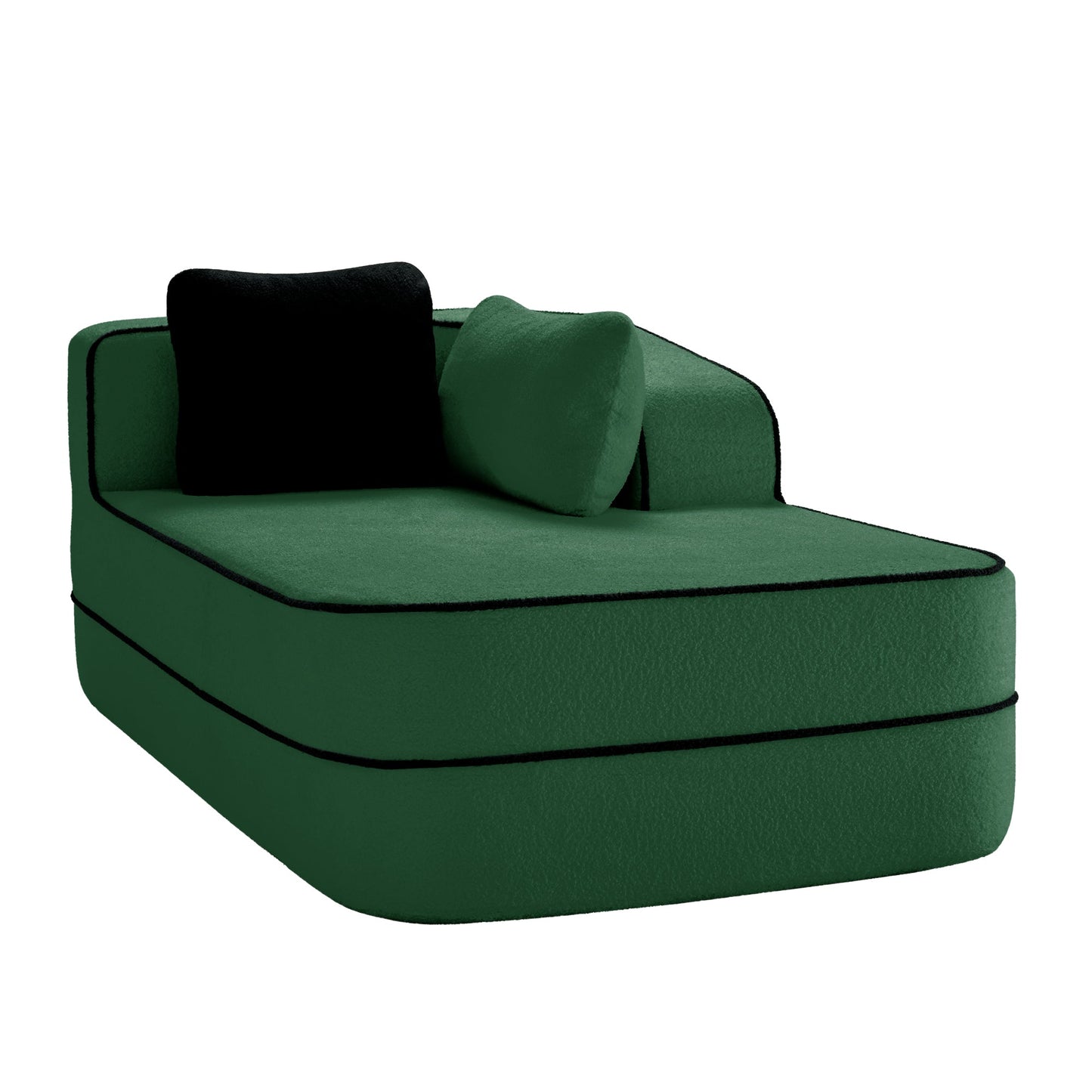 Elysees Green Teddy Fabric Sofa With Pillows