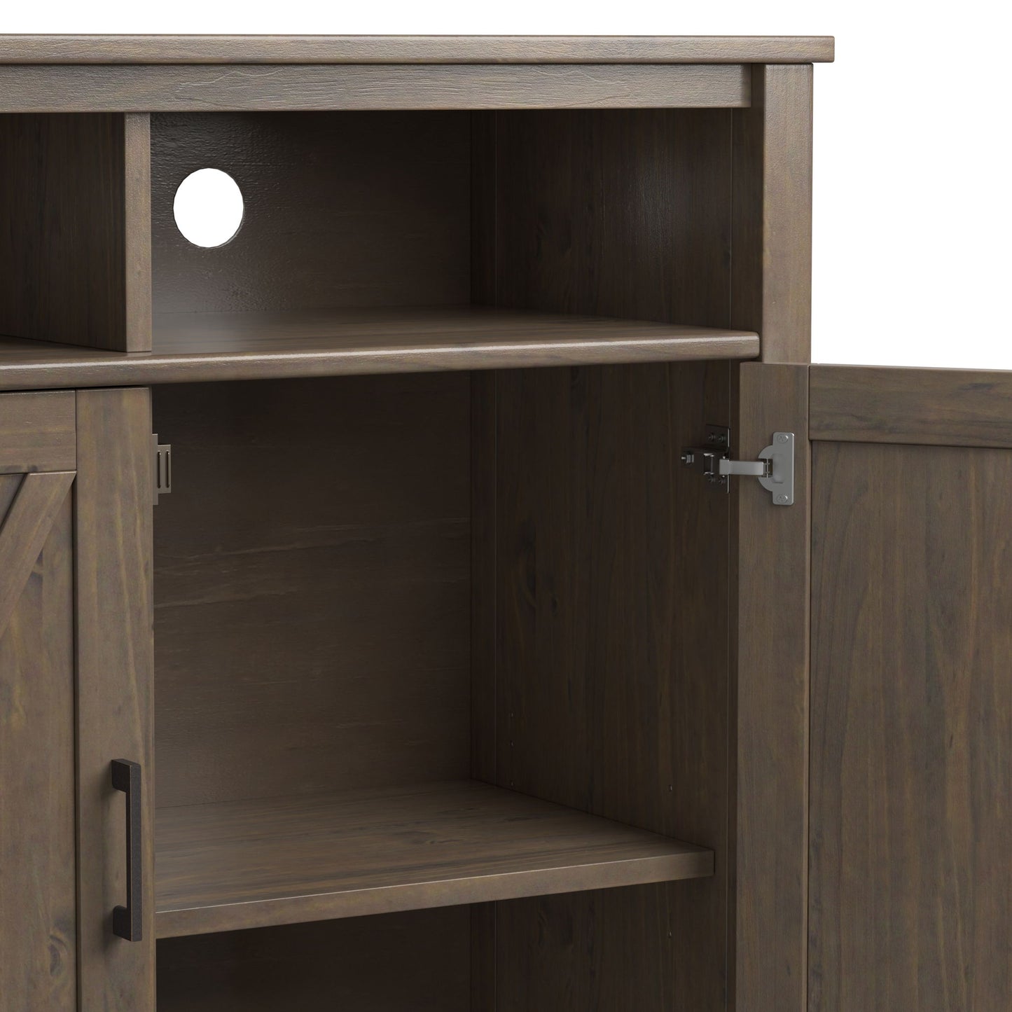 Ela medium storage cabinet smoky brown interior with cable pass-through hole by HouseOfZazla on Tampa Home & Garden Store