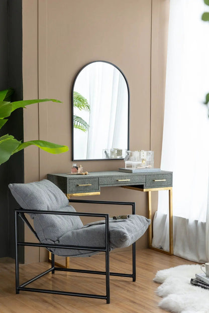 Arched Wall Mirror With Metal Frame Living Room
