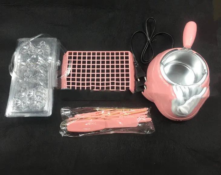 FLIPSTYLEZLLC pink electric chocolate fountain set with stainless steel pot and heating grid on Tampa Home & Garden Store