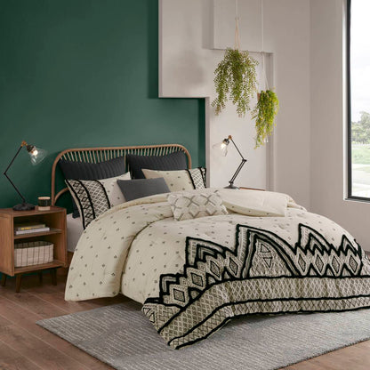 Natural Cotton and Flax Linen Comforter Set