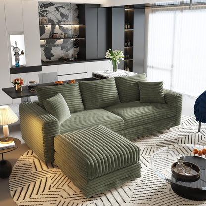 Convertible Sofa With Deep Seat and Pillows