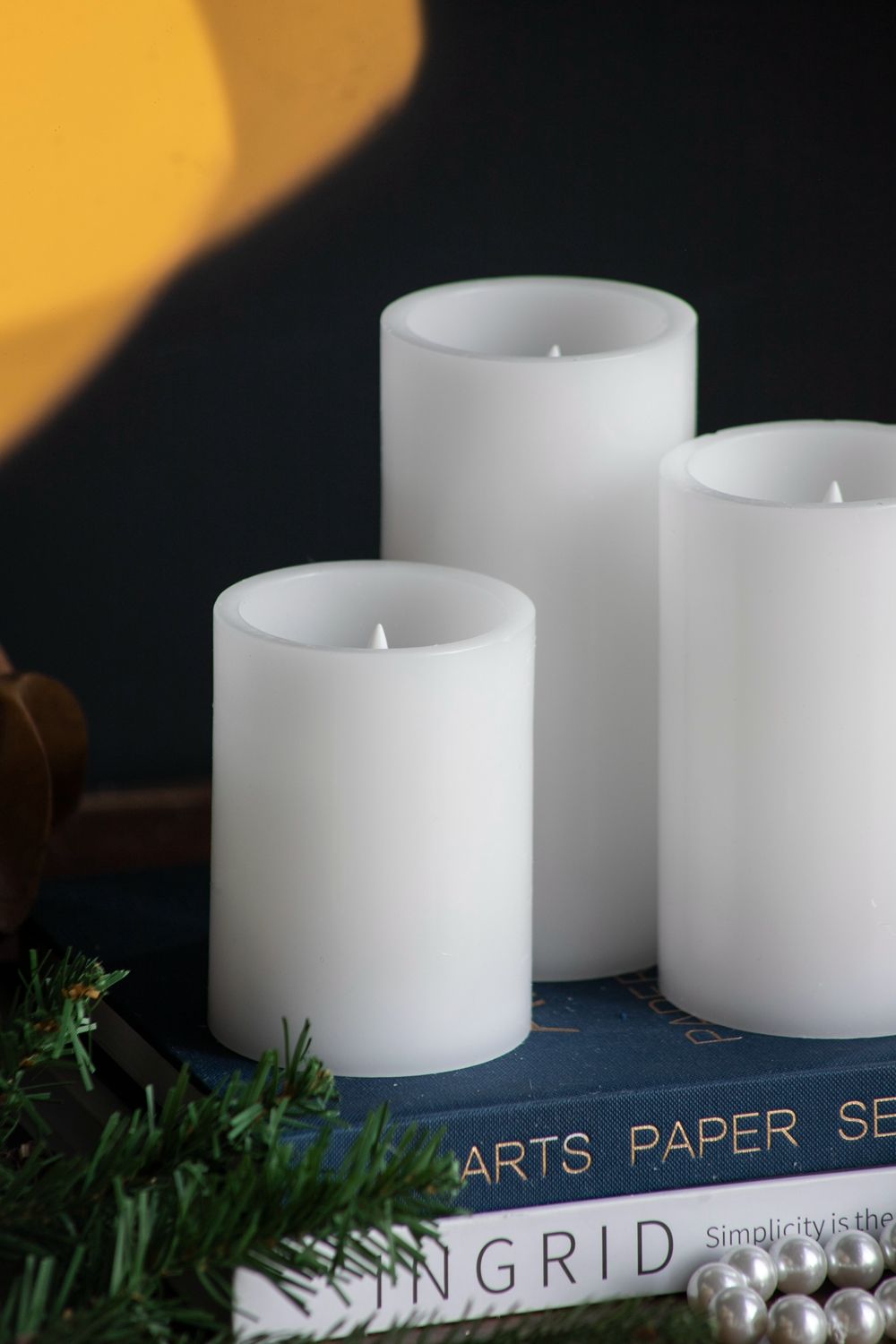 Led Candles With Remote Timer Set Of 3 White