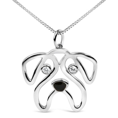 Sterling silver pug pendant necklace with diamond accents on 18-inch chain by Bids.com on Tampa Home & Garden Store