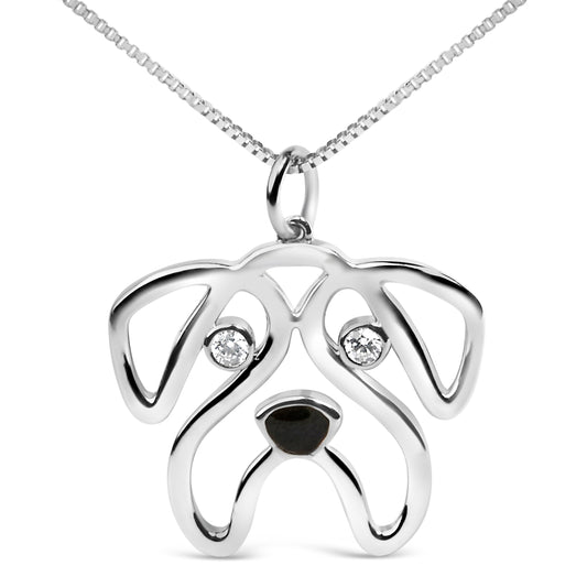 Sterling silver pug pendant necklace with diamond accents on 18-inch chain by Bids.com on Tampa Home & Garden Store