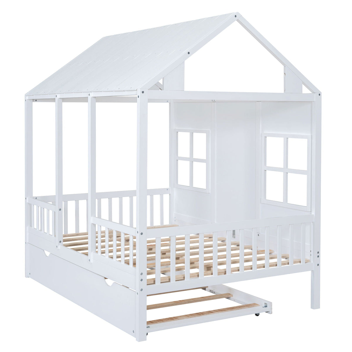 Kids House Bed With Twin Trundle and Daybed