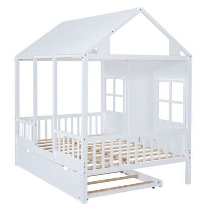 Kids House Bed With Twin Trundle and Daybed