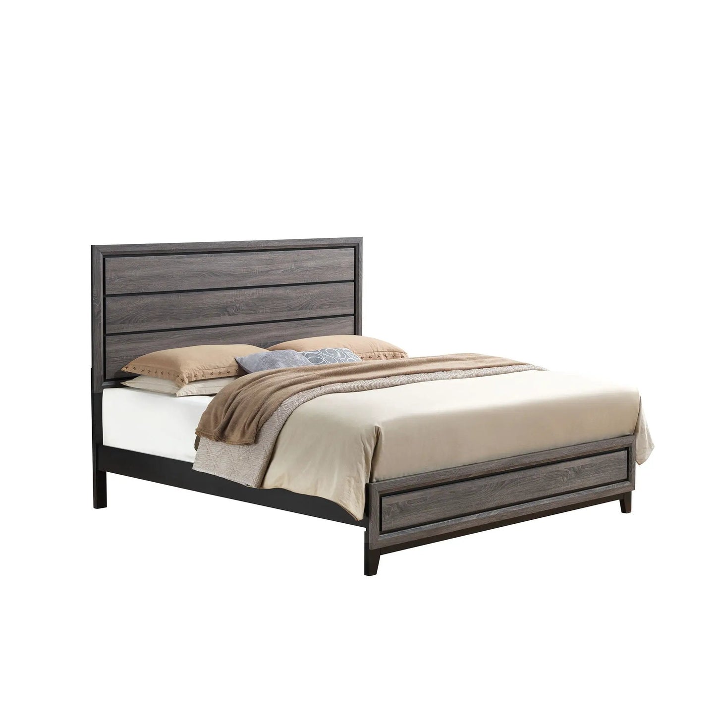 Mirage Bed With Contemporary Panel Headboard