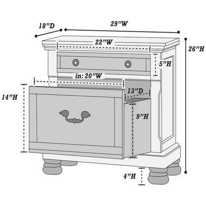 3 Piece Bedroom Set Bed With 2 Nightstands HouseOfZazla in wood finish on Tampa Home & Garden Store