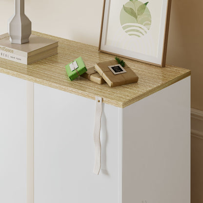 Cat Litter Box Enclosure by HouseOfZazla on a white and light brown wooden desk with framed leaf art and gift boxes on Tampa Home & Garden Store