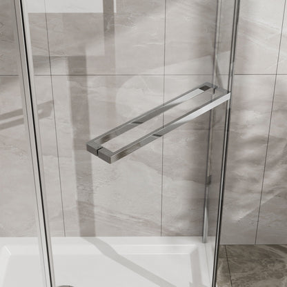 Frameless Neo Angle Shower Door and Acrylic Base
