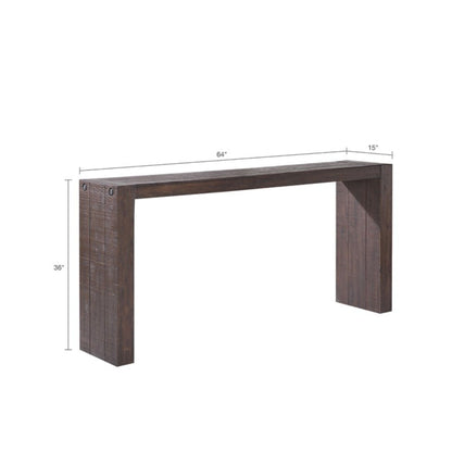 Console table solid wood dark brown by HouseOfZazla with modern design on Tampa Home & Garden Store