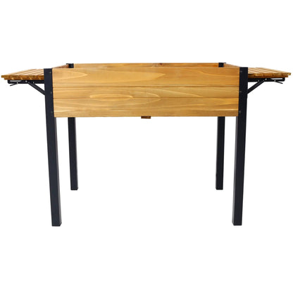 Raised garden bed with metal legs and storage shelf in cedar by Unique Piece Furniture on Tampa Home & Garden Store