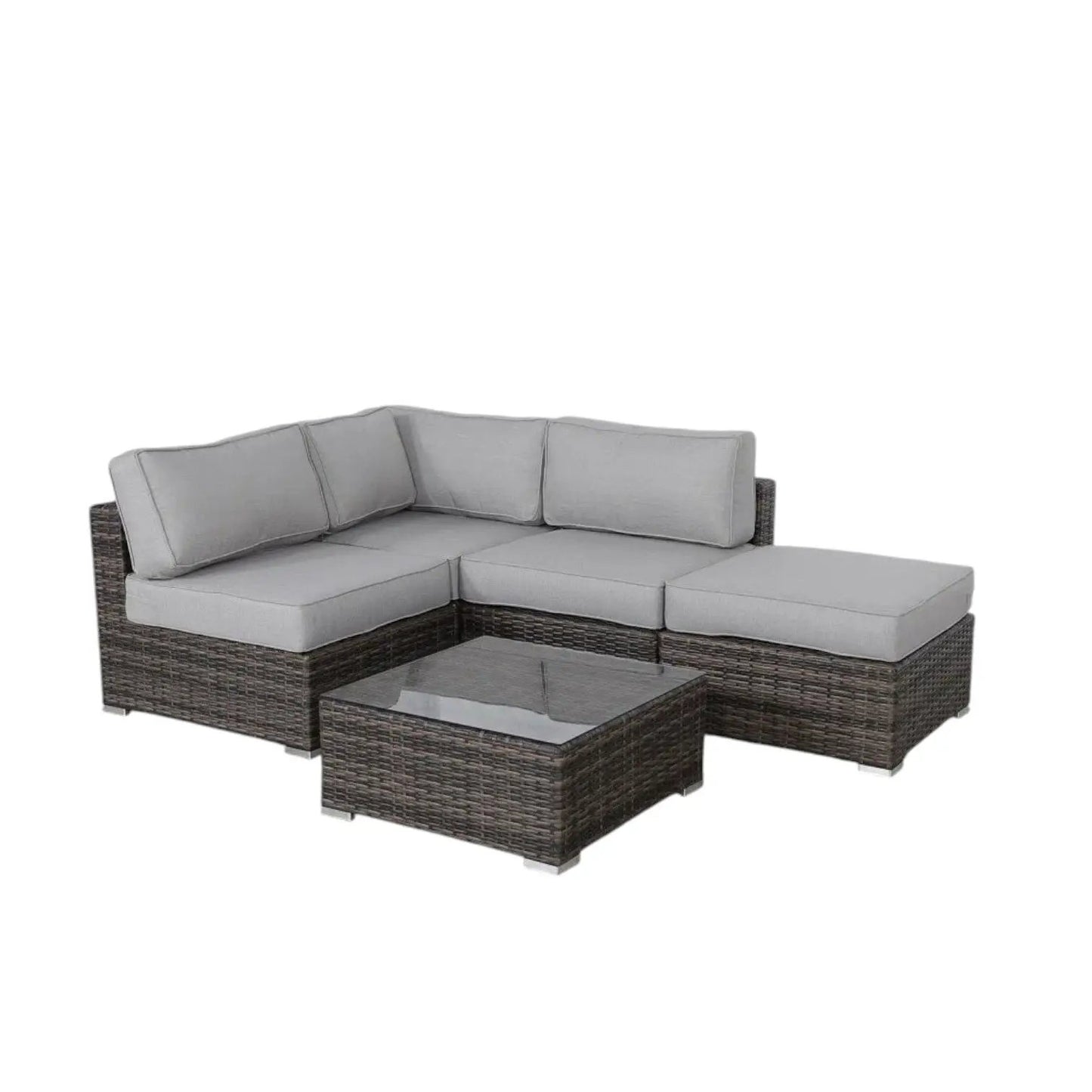 Seating set with cushions, wicker, grey cushions, 4-piece outdoor set Unique Piece Furniture on Tampa Home & Garden Store