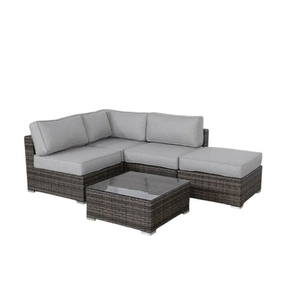 Seating set with cushions, wicker, grey cushions, 4-piece outdoor set Unique Piece Furniture on Tampa Home & Garden Store