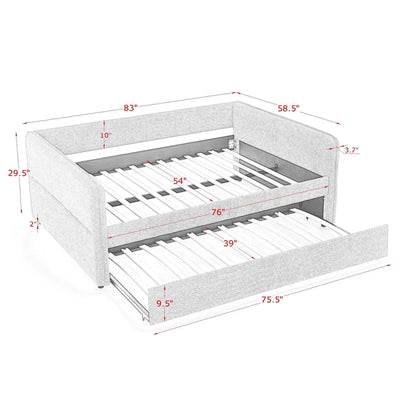 Upholstered Daybed With Pop Up Trundle For Guests