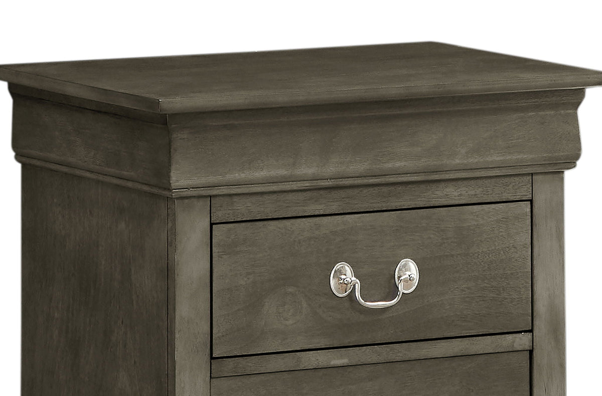 Traditional style nightstand by HouseOfZazla in dark espresso finish with brushed silver drawer pulls on Tampa Home & Garden Store
