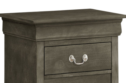 Traditional style nightstand by HouseOfZazla in dark espresso finish with brushed silver drawer pulls on Tampa Home & Garden Store