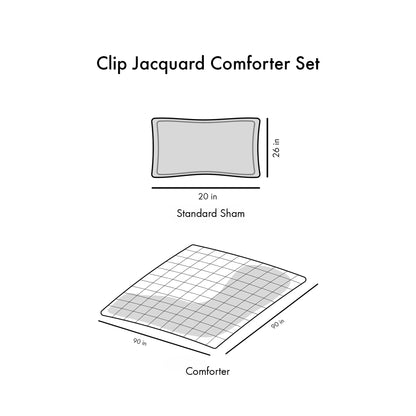Luxury Full Queen Clip Jacquard Comforter and Set