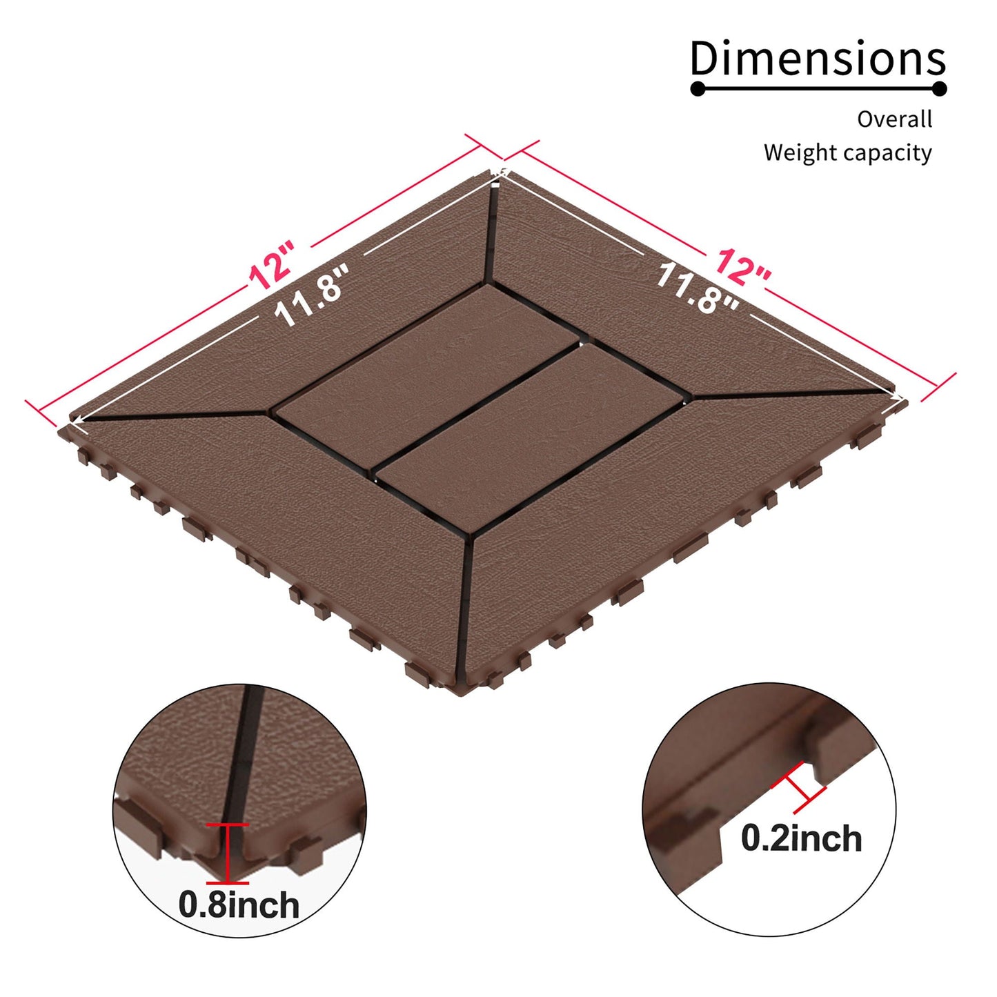 Indoor And Outdoor Interlocking Decking Tiles