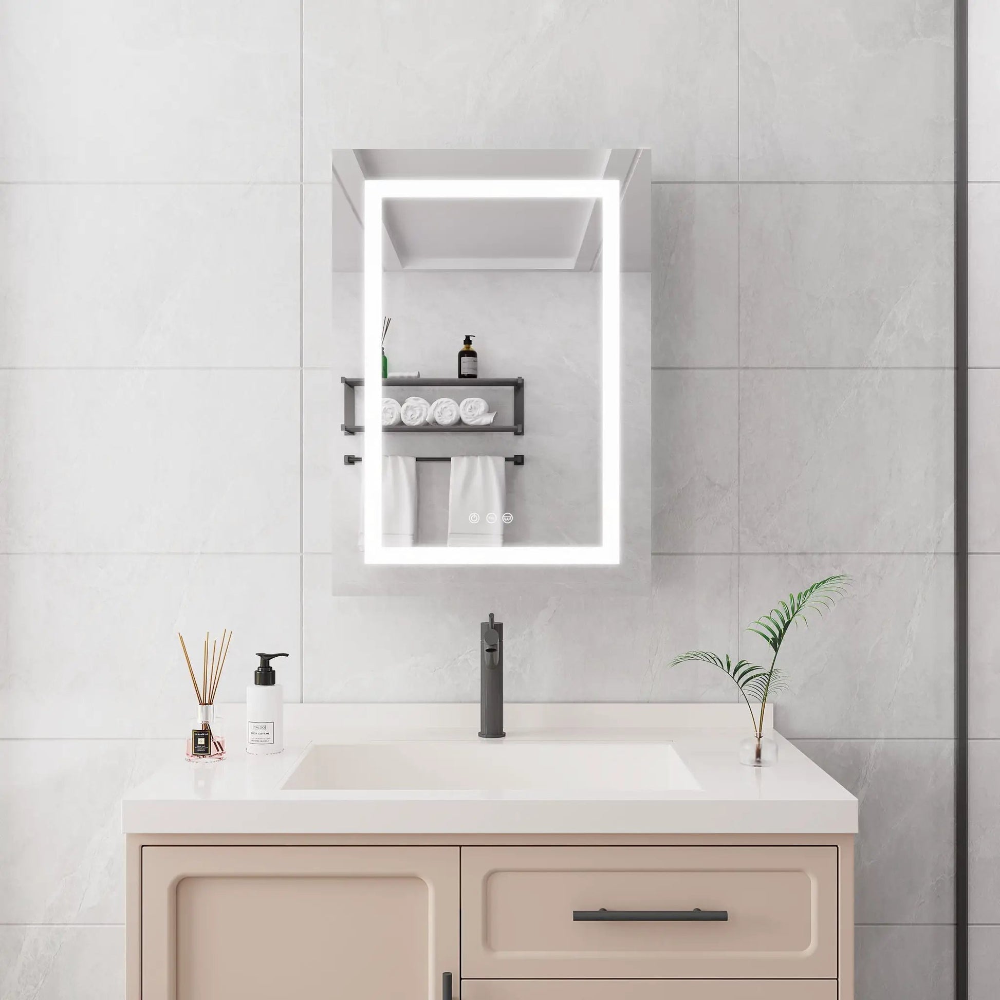 Medicine cabinet with LED mirror, 20x28 wall-mounted door, shelves Unique Piece Furniture on Tampa Home & Garden Store