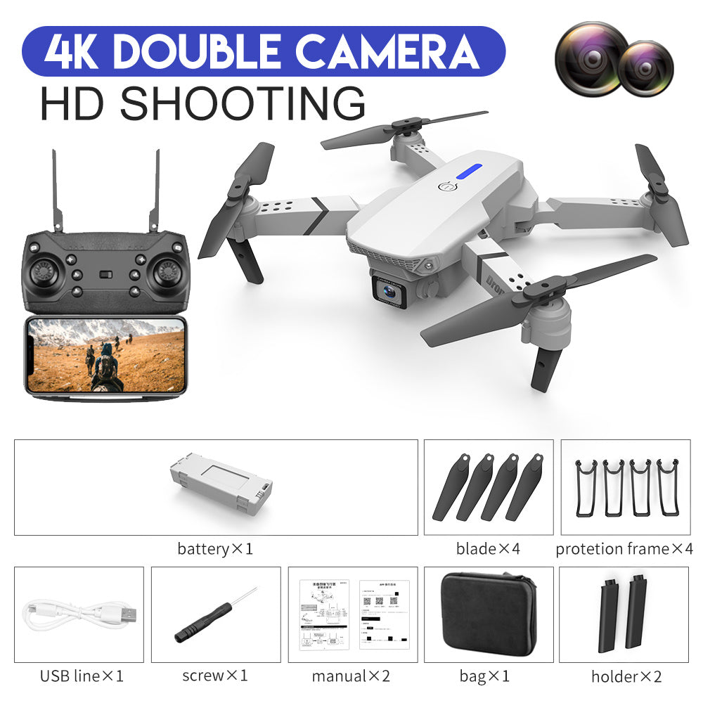 E88 Drone 4K dual camera white quadcopter with remote and battery Sell My Stuff on Tampa Home & Garden Store