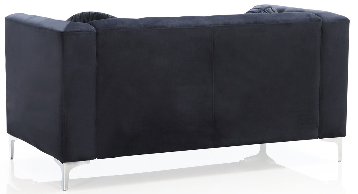 Stylish Sloped Arm Loveseat in dark blue MicroSuede by HouseOfZazla, stationary loveseat on Tampa Home & Garden Store