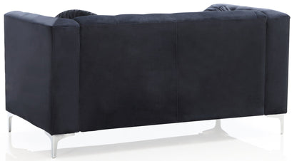 Stylish Sloped Arm Loveseat in dark blue MicroSuede by HouseOfZazla, stationary loveseat on Tampa Home & Garden Store