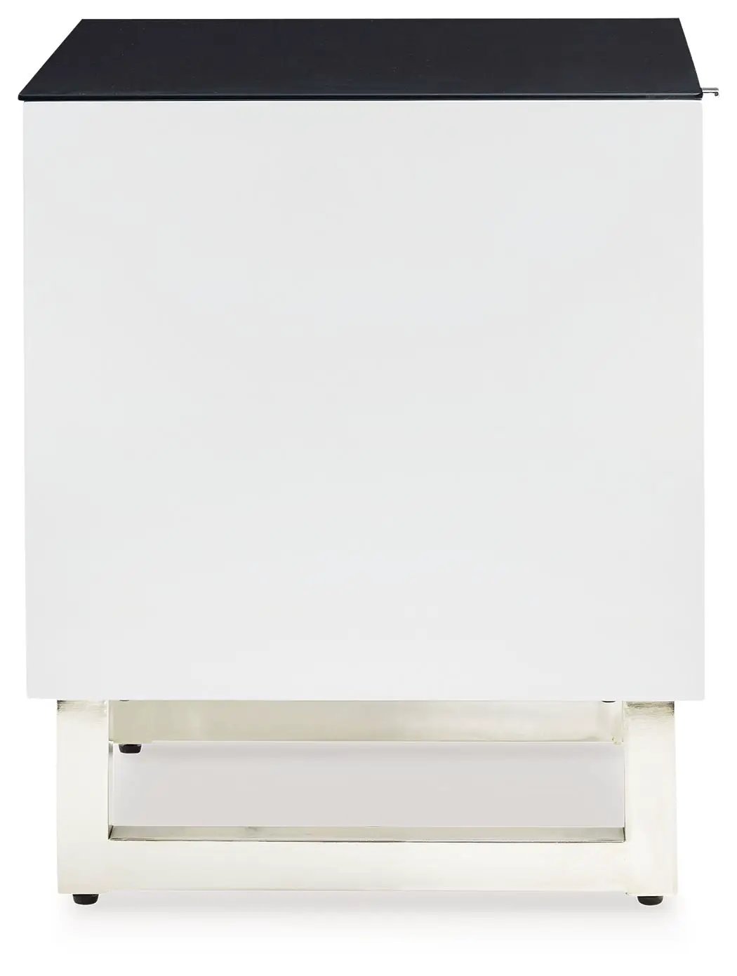 Gardoni Rectangular End Table in White and Black