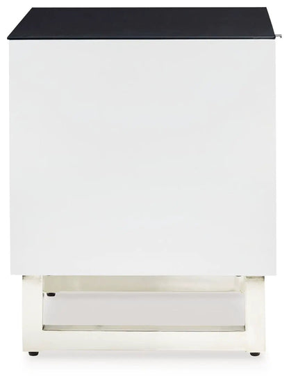 Gardoni Rectangular End Table in White and Black
