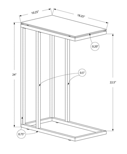 C-Shaped Accent Table blueprint by Unique Piece Furniture for living room with dimension lines on Tampa Home & Garden Store