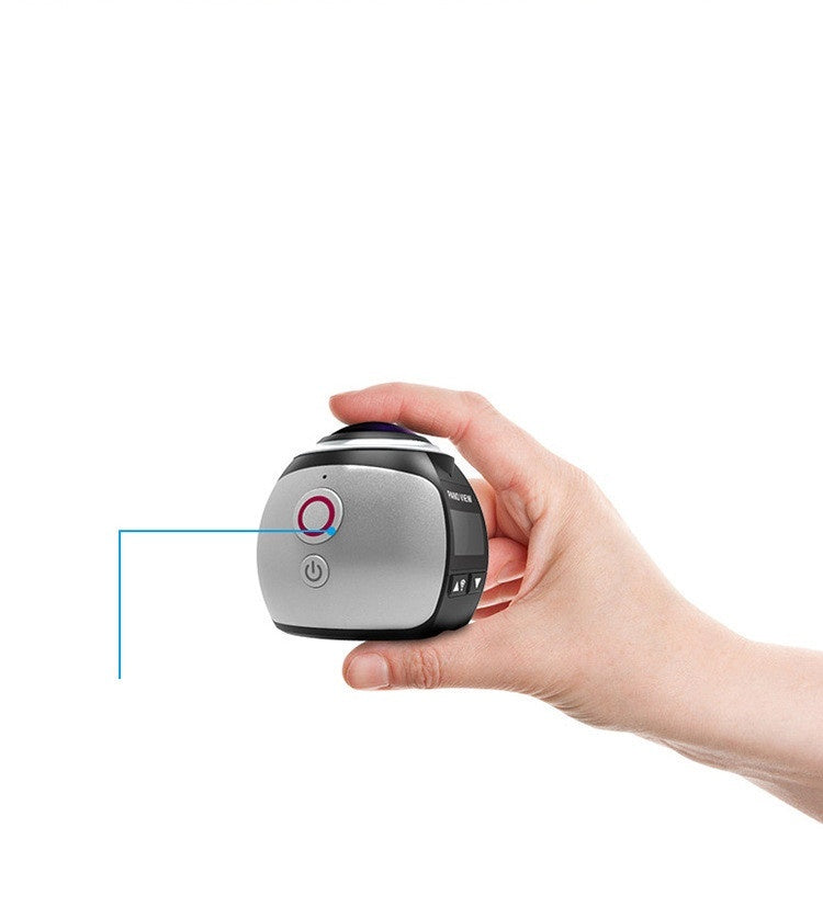 VR virtual reality camera in compact silver body held in hand on Tampa Home & Garden Store