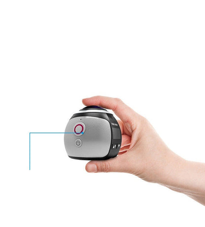 VR virtual reality camera in compact silver body held in hand on Tampa Home & Garden Store