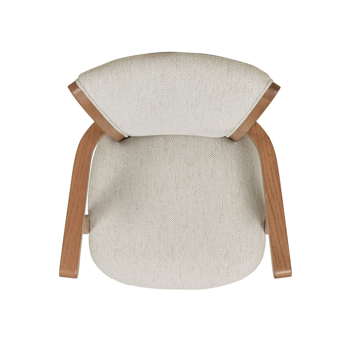Swivel counter-height bar stool with high back beige fabric and solid hardwood legs back view on Tampa Home & Garden Store