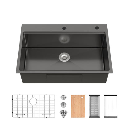 Stainless Steel Single Bowl and Overmount Sink
