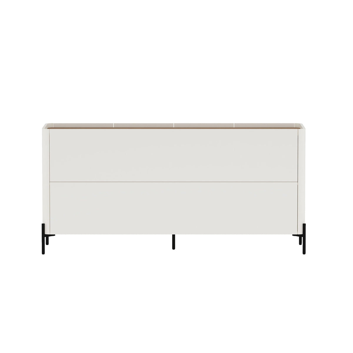 Abbey Sideboard with Adjustable Shelves, white body and light brown top HouseOfZazla on Tampa Home & Garden Store