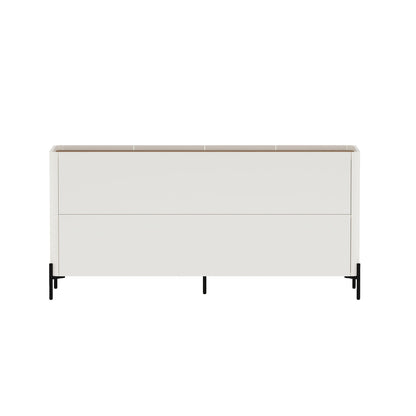 Abbey Sideboard with Adjustable Shelves, white body and light brown top HouseOfZazla on Tampa Home & Garden Store