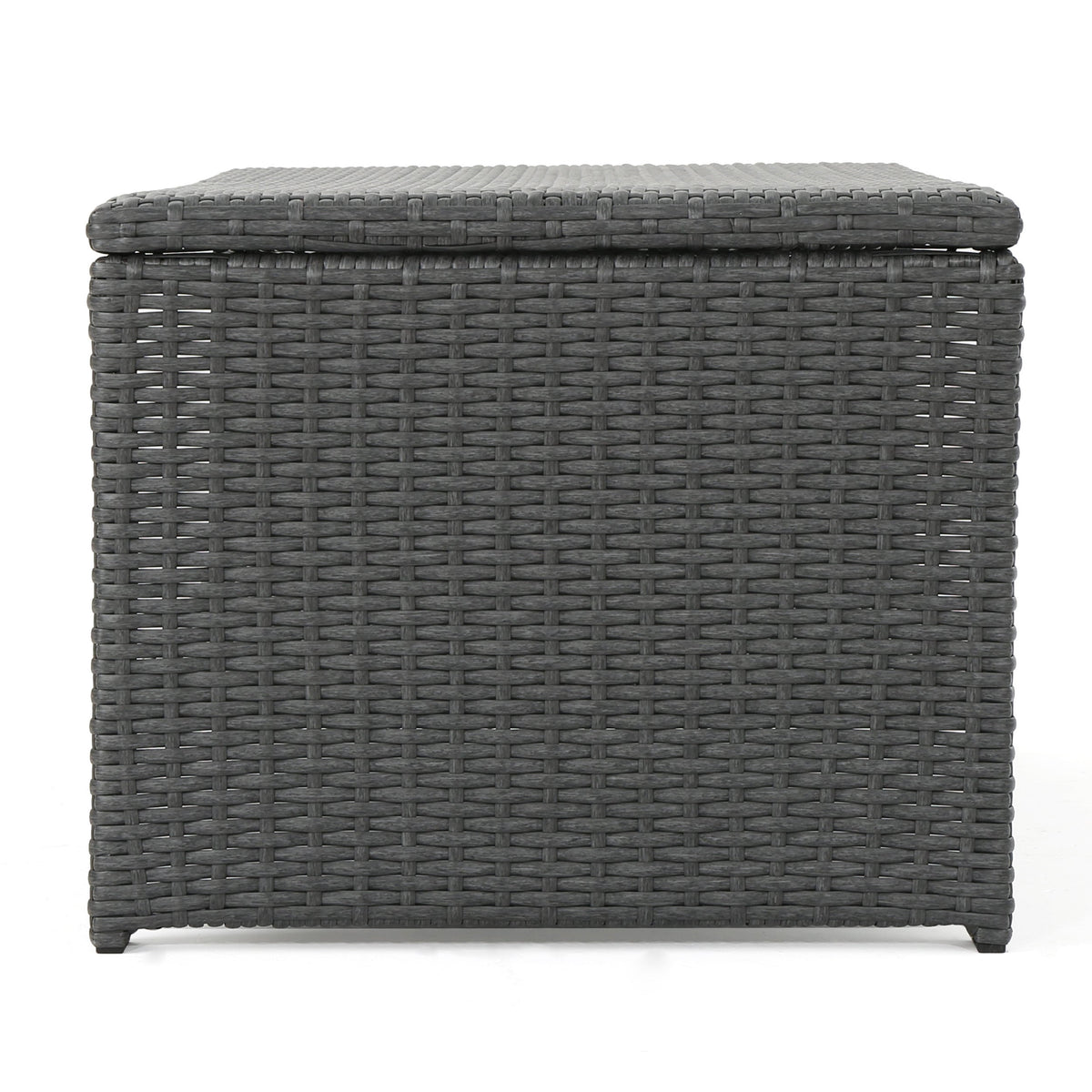 St Lucia outdoor dining table grey wicker base close-up with woven texture on Tampa Home & Garden Store