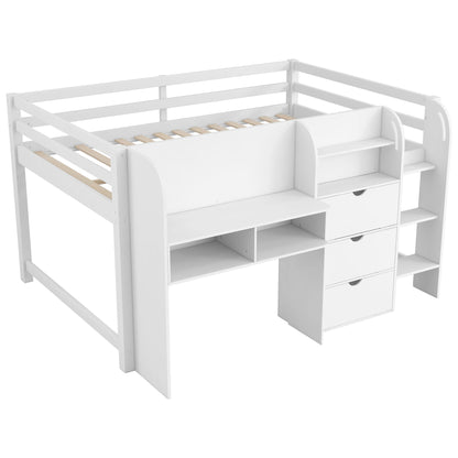 Loft bed with built-in desk, storage drawers, bookcase and doodle board on Tampa Home & Garden Store